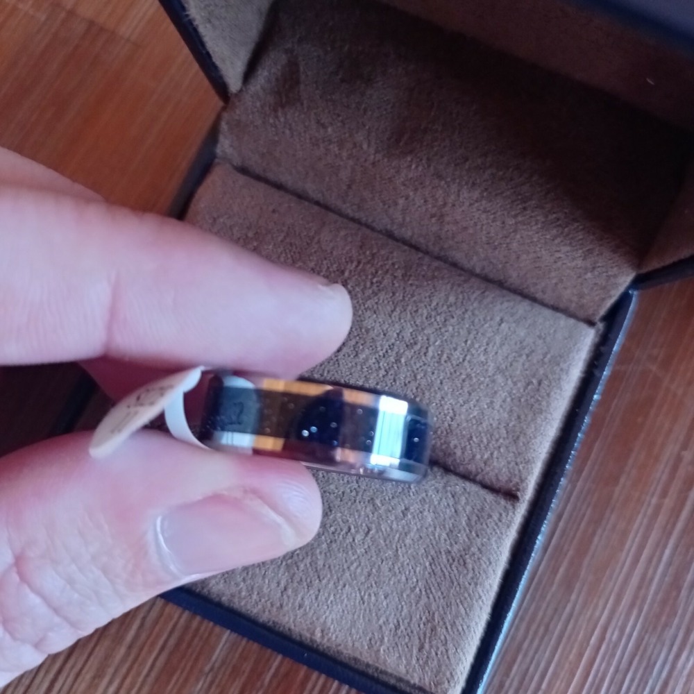 DOUX Mens Tungsten Ring for Men Real KOA Wedding Band size 11 ZB1 - Picture 2 of 7